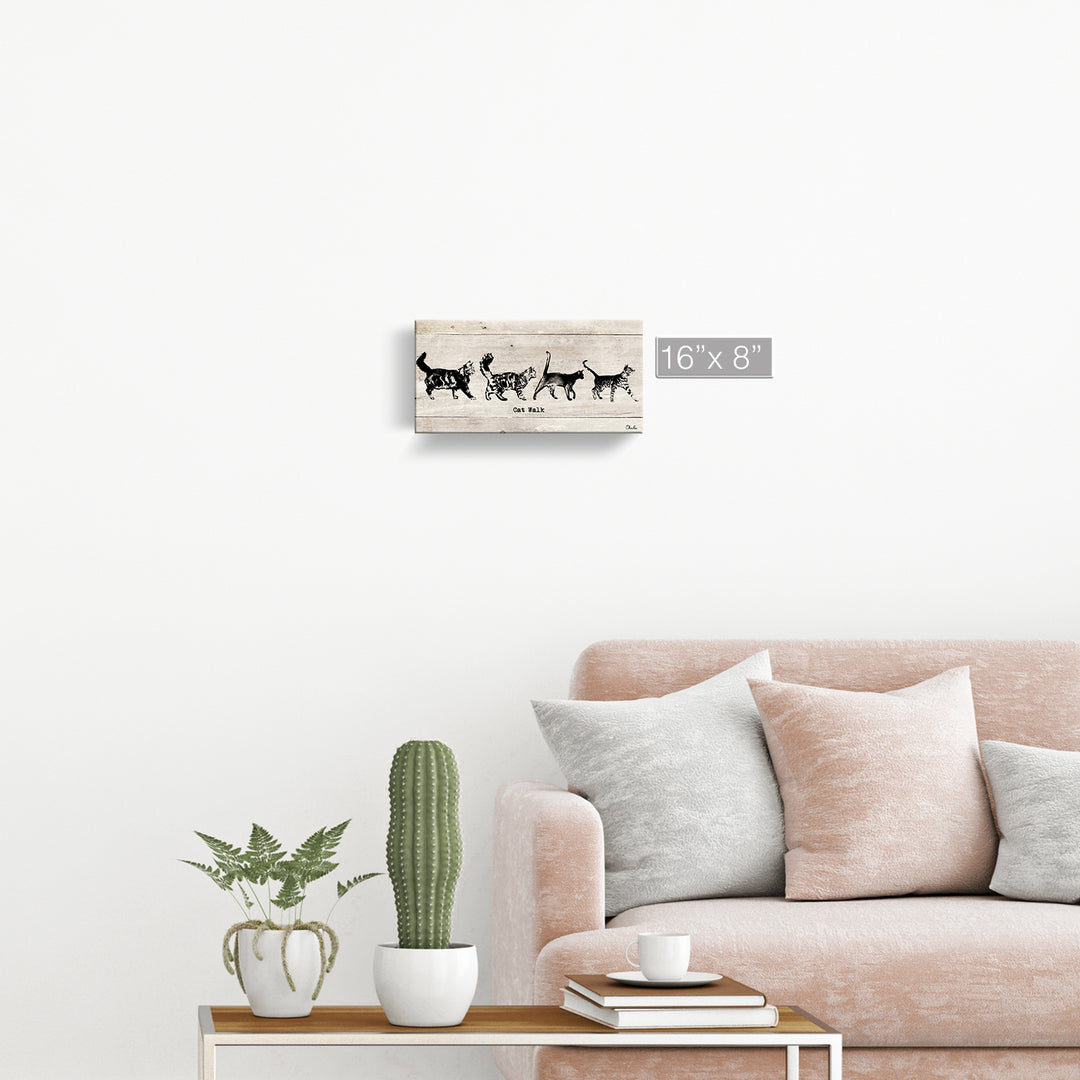 'Cat Walk' Wrapped Canvas Pet Wall Art