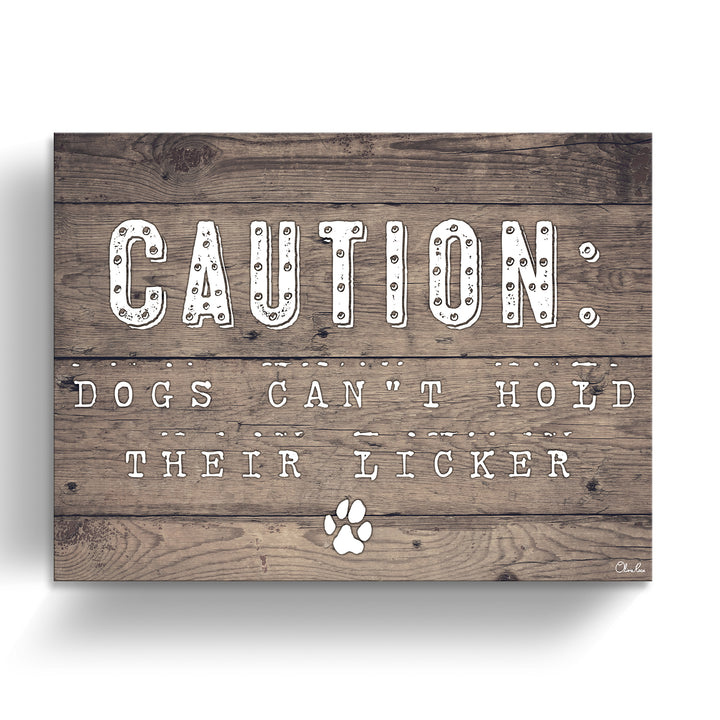 'Caution-Dog' Wrapped Canvas Pet Wall Art