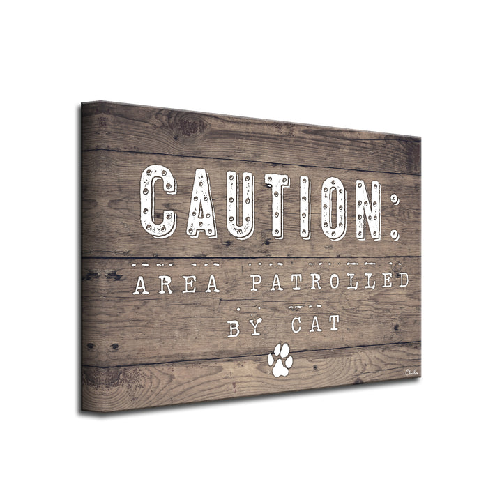 'Caution-Cat' Wrapped Canvas Pet Wall Art