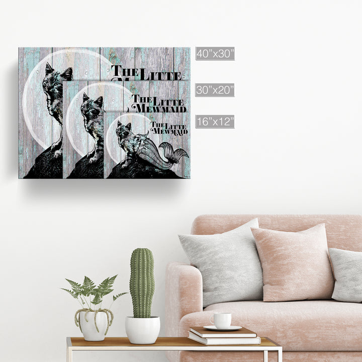 'Little Mewmaid' Wrapped Canvas Cat Wall Art