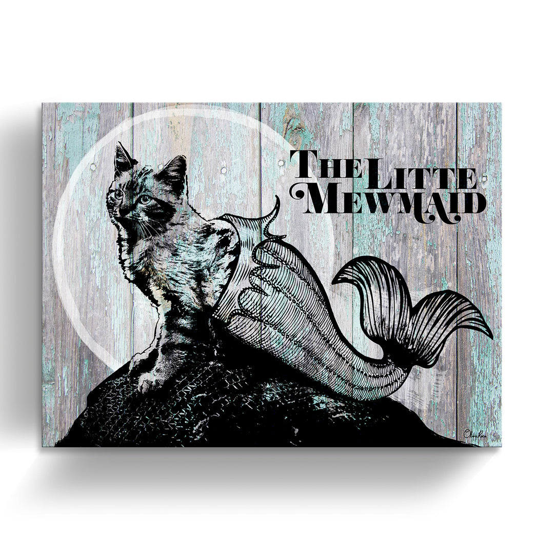 'Little Mewmaid' Wrapped Canvas Cat Wall Art