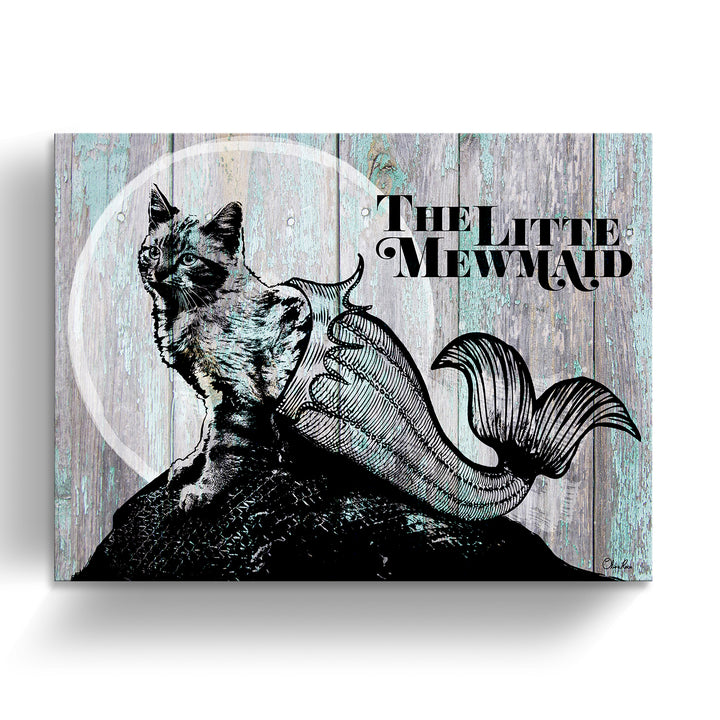 'Little Mewmaid' Wrapped Canvas Cat Wall Art