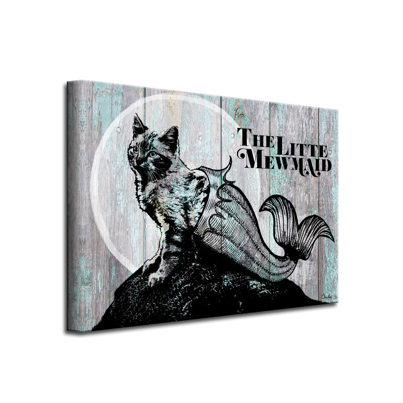 'Little Mewmaid' Wrapped Canvas Cat Wall Art