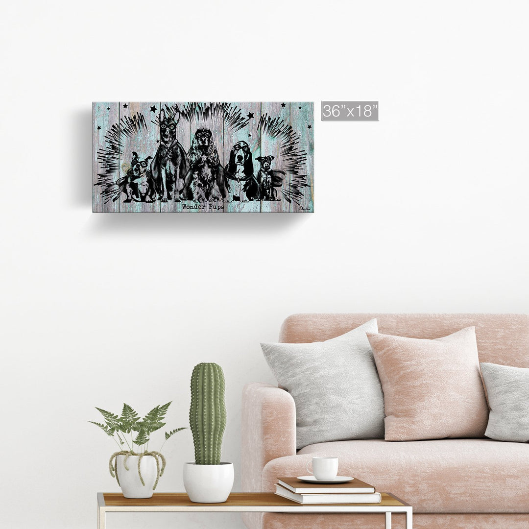 'Wonder Pups' Wrapped Canvas Animal Wall Art