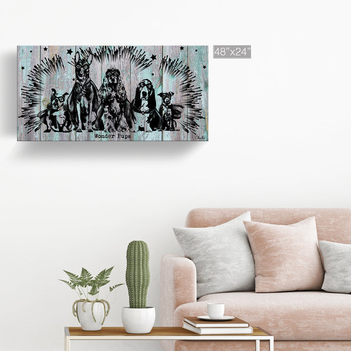 'Wonder Pups' Wrapped Canvas Animal Wall Art