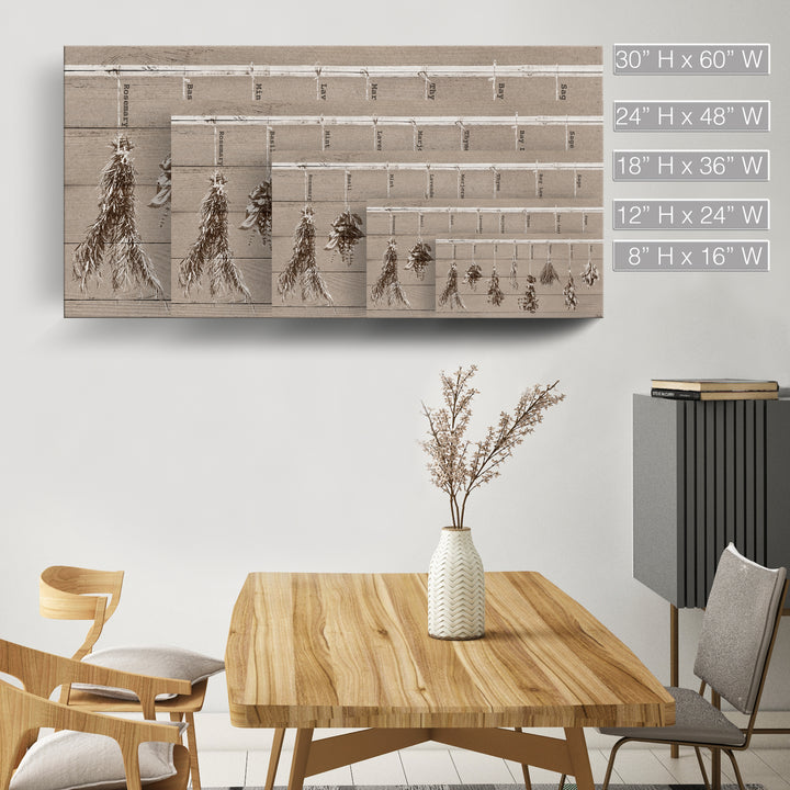 'Herbs' Wrapped Canvas Kitchen Wall Art