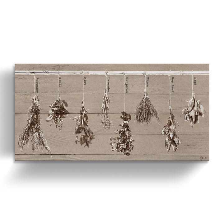 'Herbs' Wrapped Canvas Kitchen Wall Art