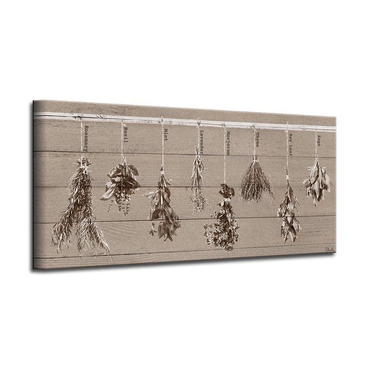 'Herbs' Wrapped Canvas Kitchen Wall Art