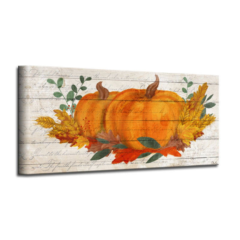'Pumpkin Harvest' Wrapped Canvas Autumn Wall Art