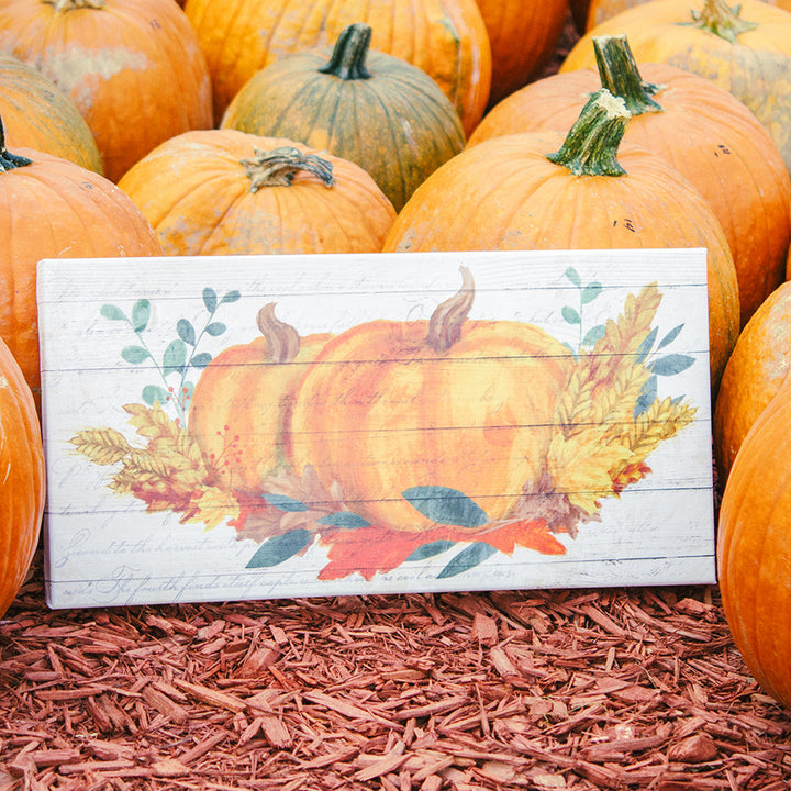 'Pumpkin Harvest' Wrapped Canvas Autumn Wall Art
