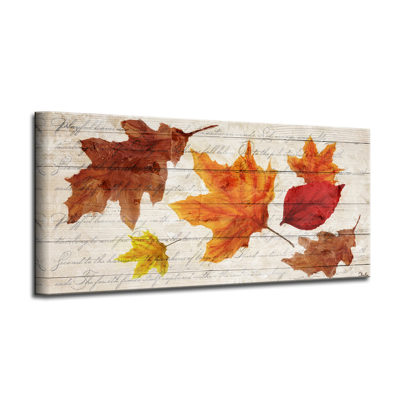 'Fall Leaves' Wrapped Canvas Harvest Wall Art