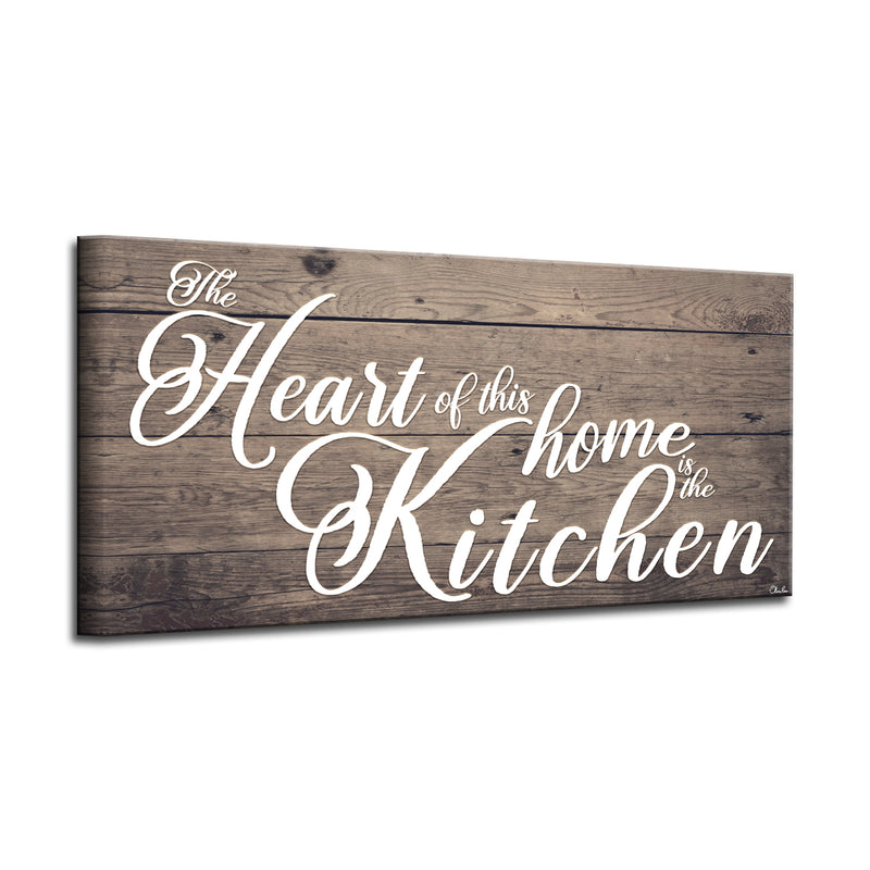 'Where the Heart is' Wrapped Canvas Kitchen Wall Art
