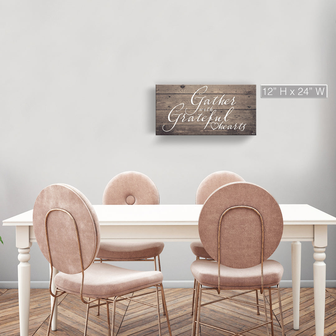 'Grateful Hearts' Wrapped Canvas Harvest Wall Art