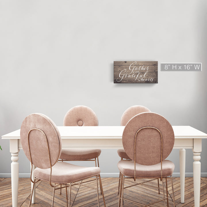 'Grateful Hearts' Wrapped Canvas Harvest Wall Art