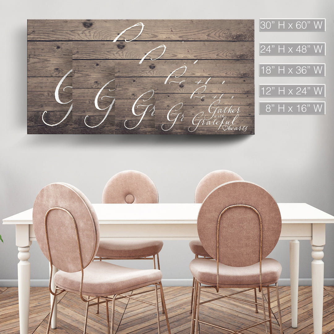 'Grateful Hearts' Wrapped Canvas Harvest Wall Art