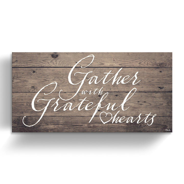 'Grateful Hearts' Wrapped Canvas Harvest Wall Art