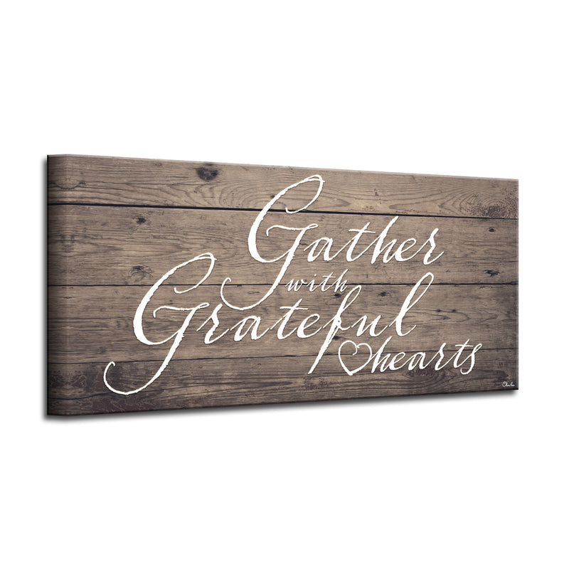 'Grateful Hearts' Wrapped Canvas Harvest Wall Art