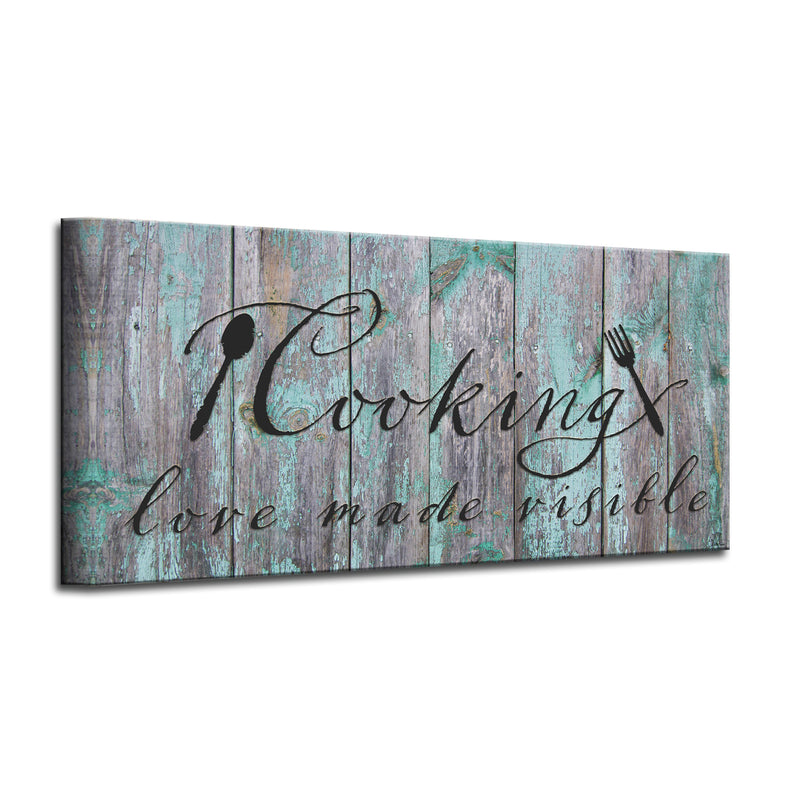 'Cooking' Wrapped Canvas Kitchen Wall Art