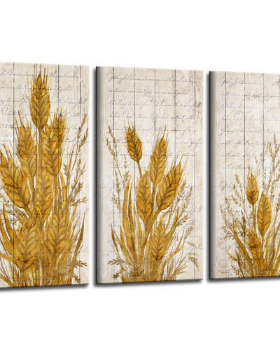 'Harvest Wheat' by Olivia Rose — 3 Piece Fall Wall Art Set