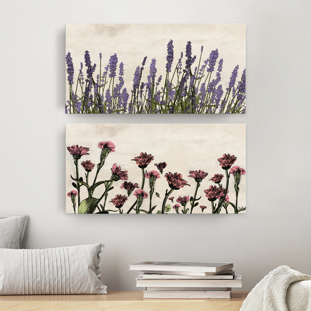 'Poetic Flora Set V' 2-Pc Canvas Floral Wall Art Set