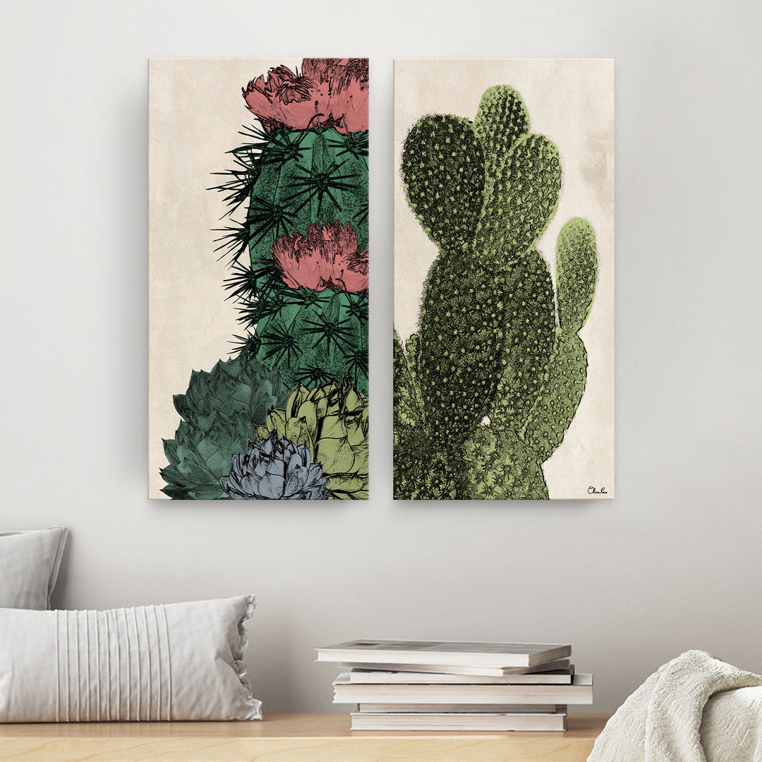'Poetic Flora Set IV' 2-Pc Canvas Succulent Wall Art Set