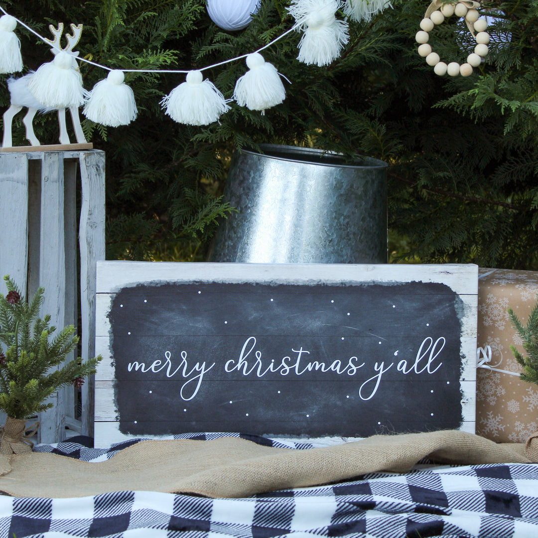 'Merry Christmas Y'all' Holiday Canvas Wall Art