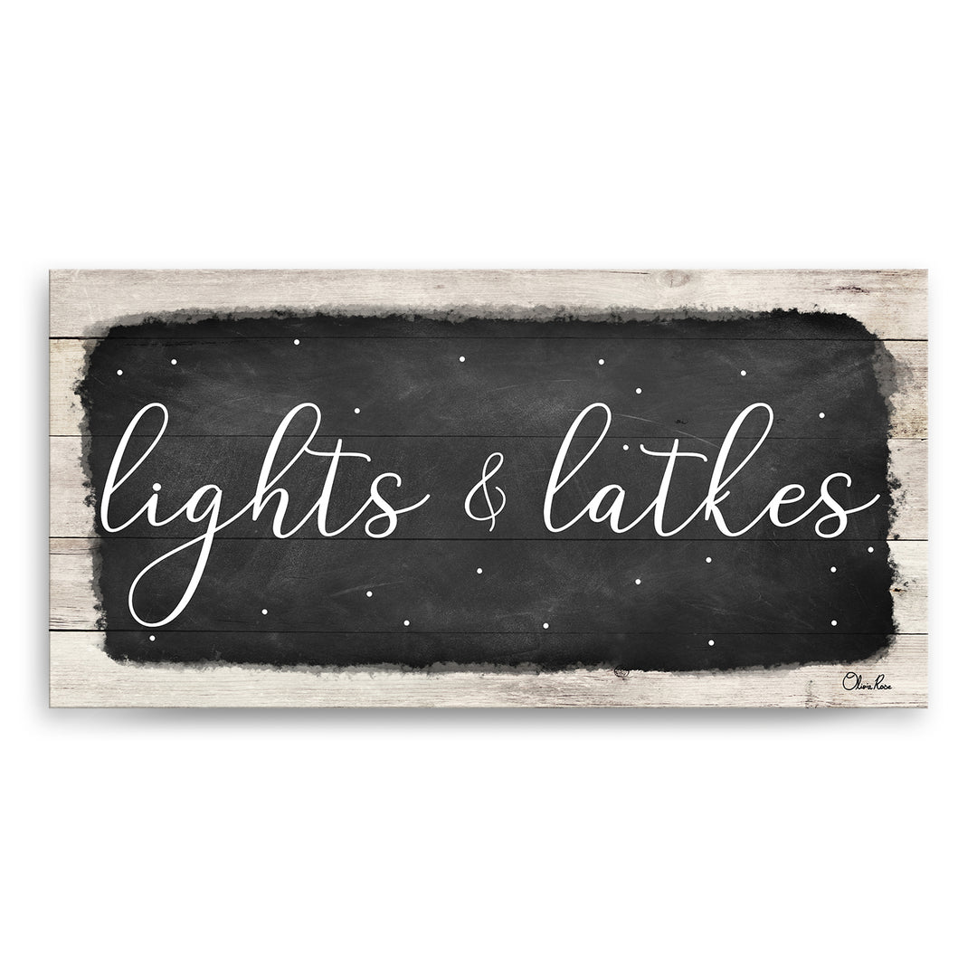 'Lights & Latkes I' Hanukkah Canvas Wall Art