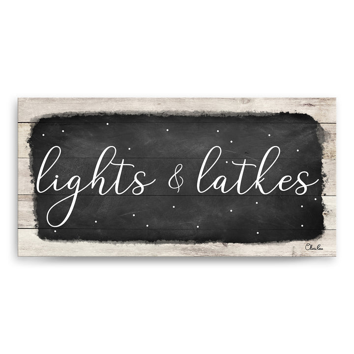 'Lights & Latkes I' Hanukkah Canvas Wall Art