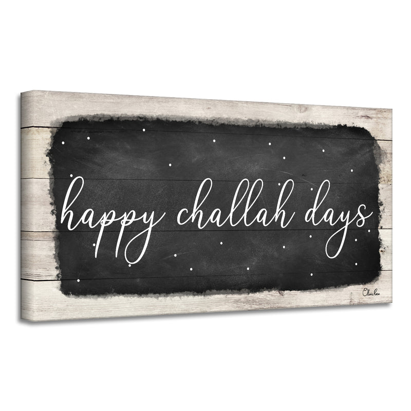 'Happy Challah Days' Hanukkah Canvas Wall Art