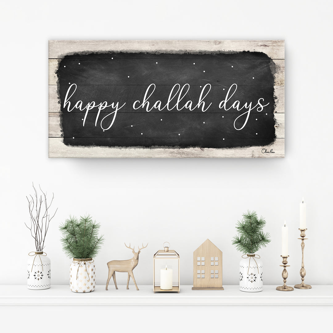 'Happy Challah Days' Hanukkah Canvas Wall Art