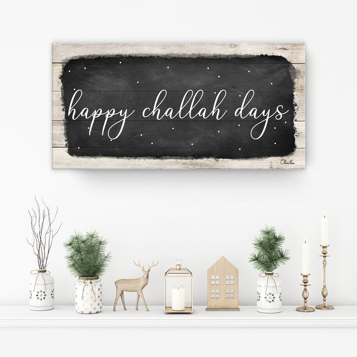 'Happy Challah Days' Hanukkah Canvas Wall Art