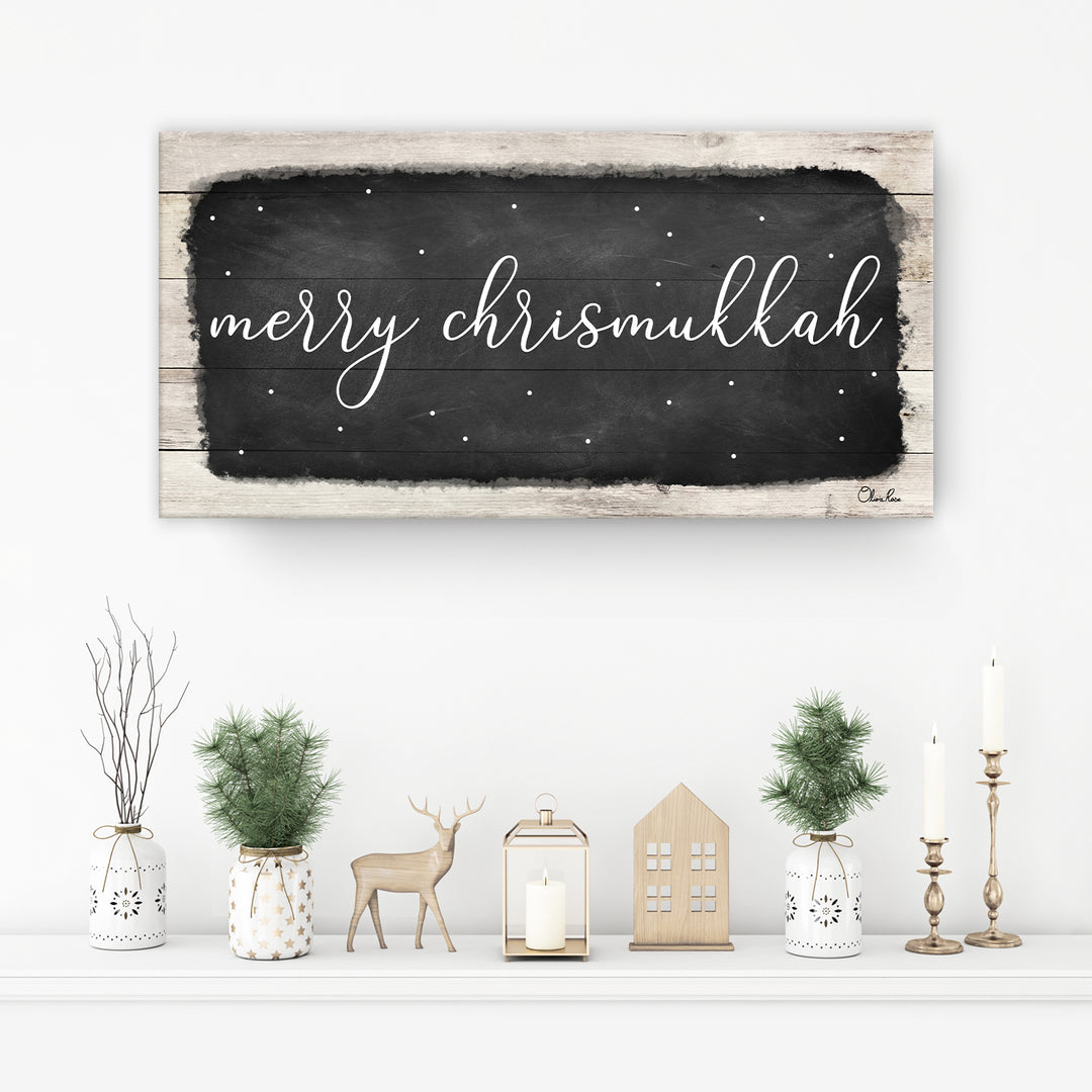 'Merry Chrismukkah' Hanukkah Canvas Wall Art