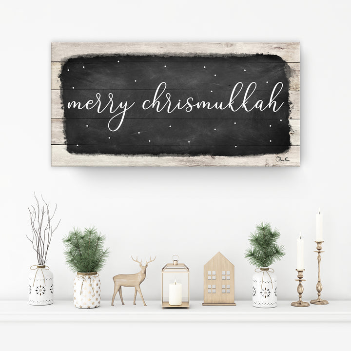 'Merry Chrismukkah' Hanukkah Canvas Wall Art