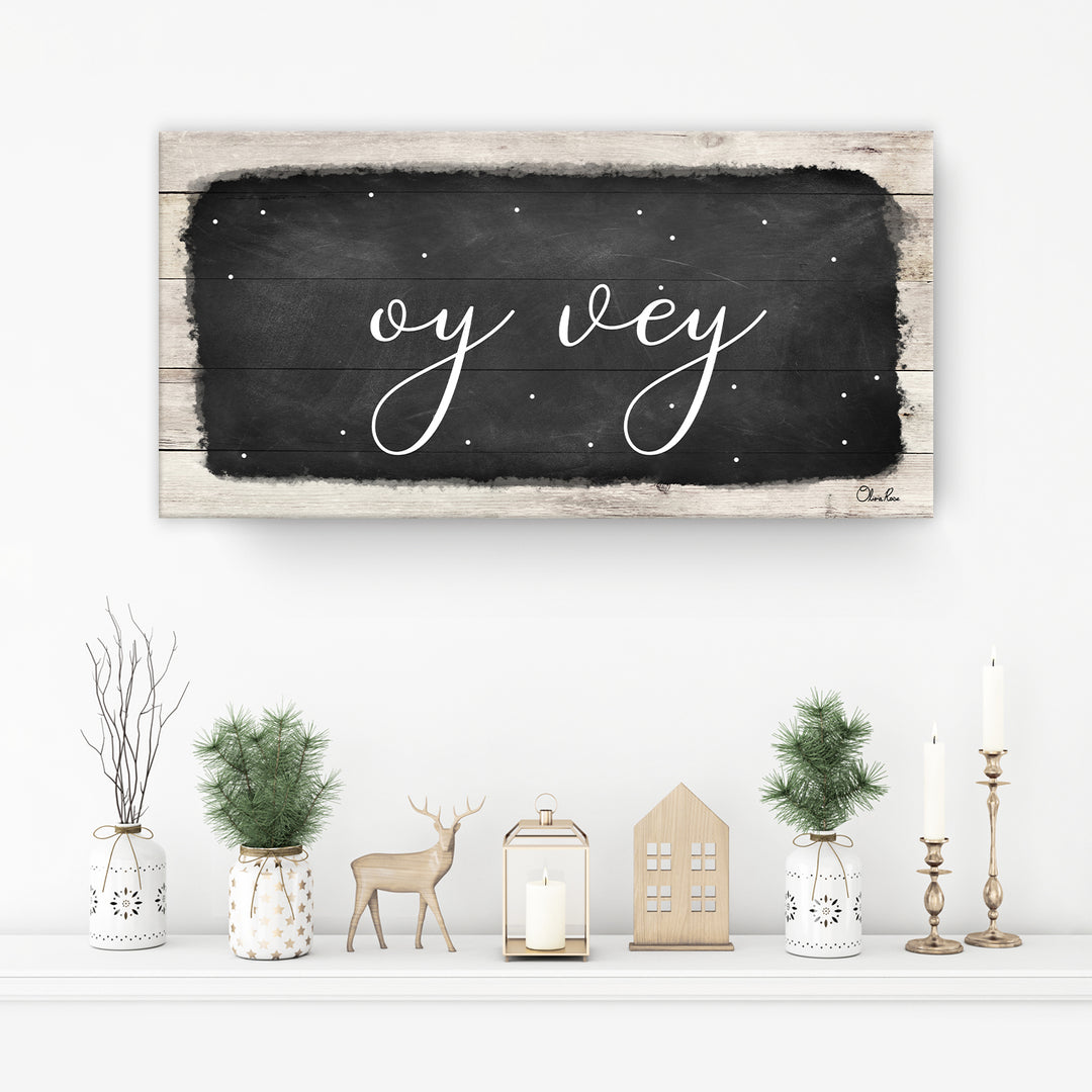'Oy Vey I' Hanukkah Canvas Wall Art