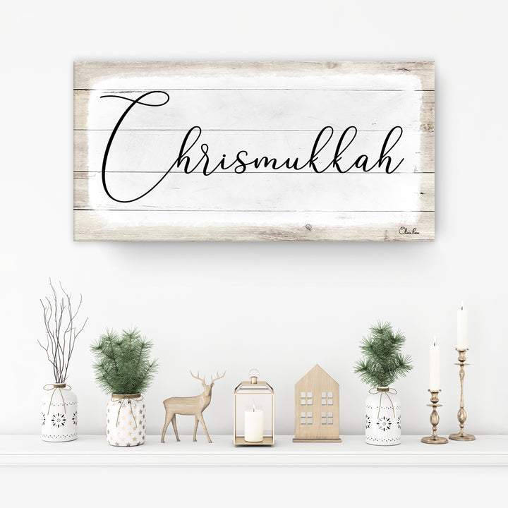 'Chrismukkah' Hanukkah Canvas Wall Art
