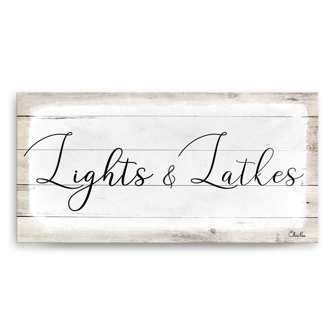 'Lights & Latkes II' Hanukkah Canvas Wall Art