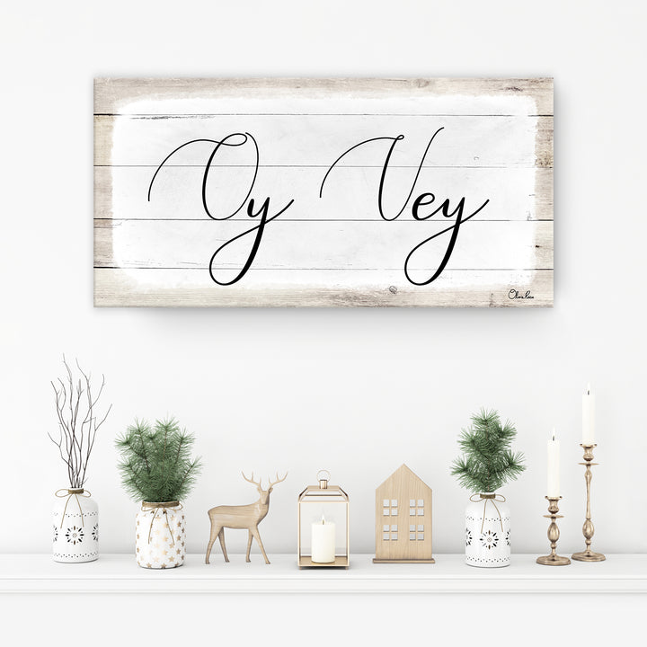 'Oy Vey II' Hanukkah Canvas Wall Art