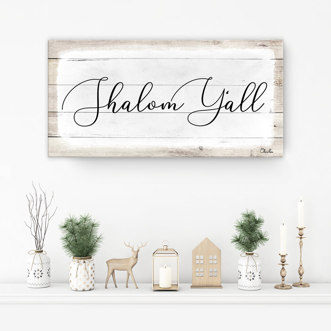 'Shalom Y'all' Hanukkah Canvas Wall Art
