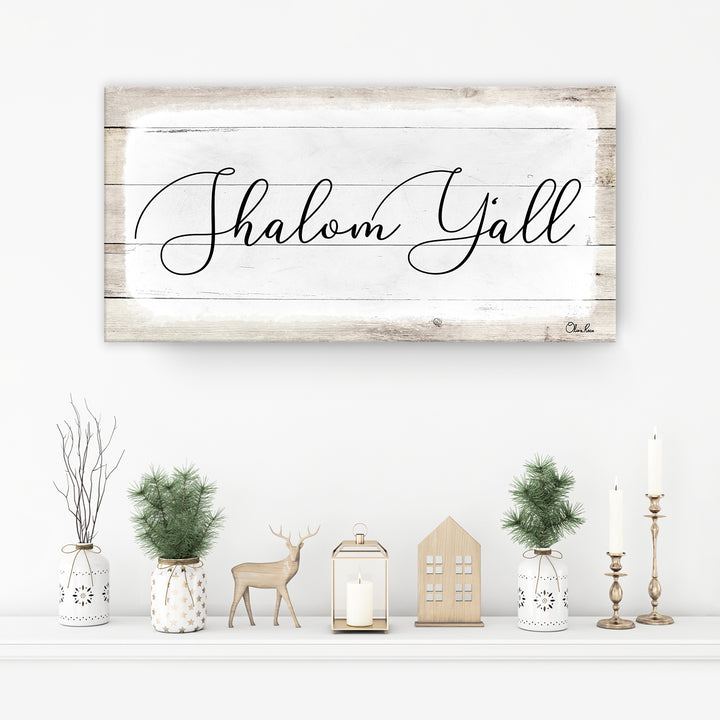 'Shalom Y'all' Hanukkah Canvas Wall Art