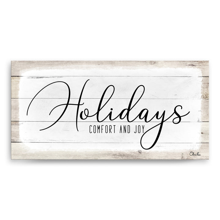 'Holidays' Christmas Canvas Wall Art