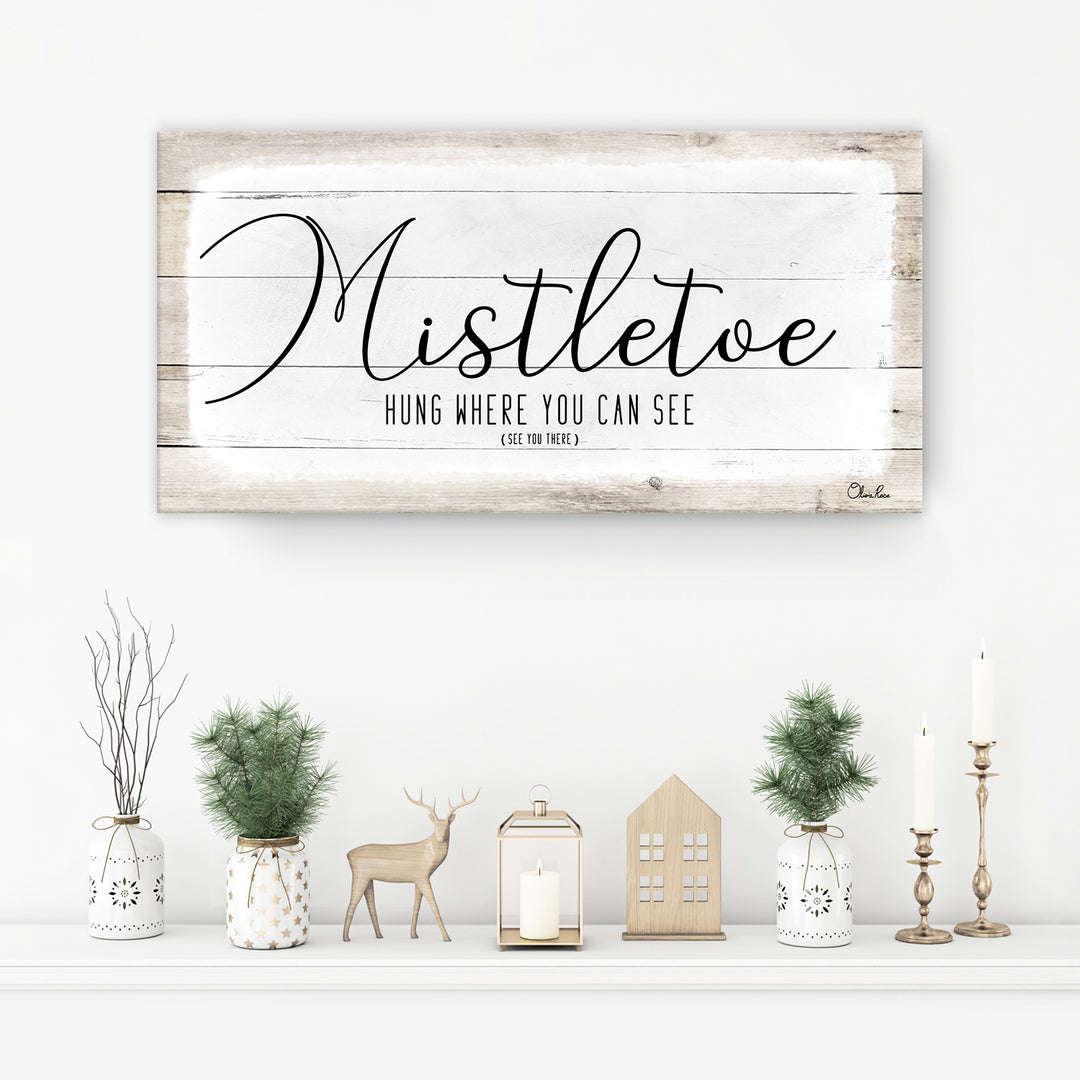 'Mistletoe' Holiday Canvas Wall Art