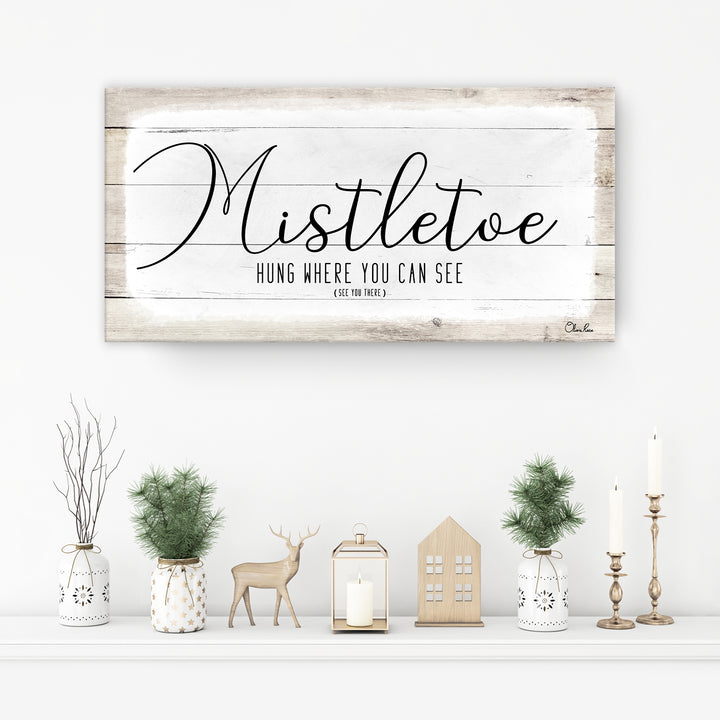 'Mistletoe' Holiday Canvas Wall Art