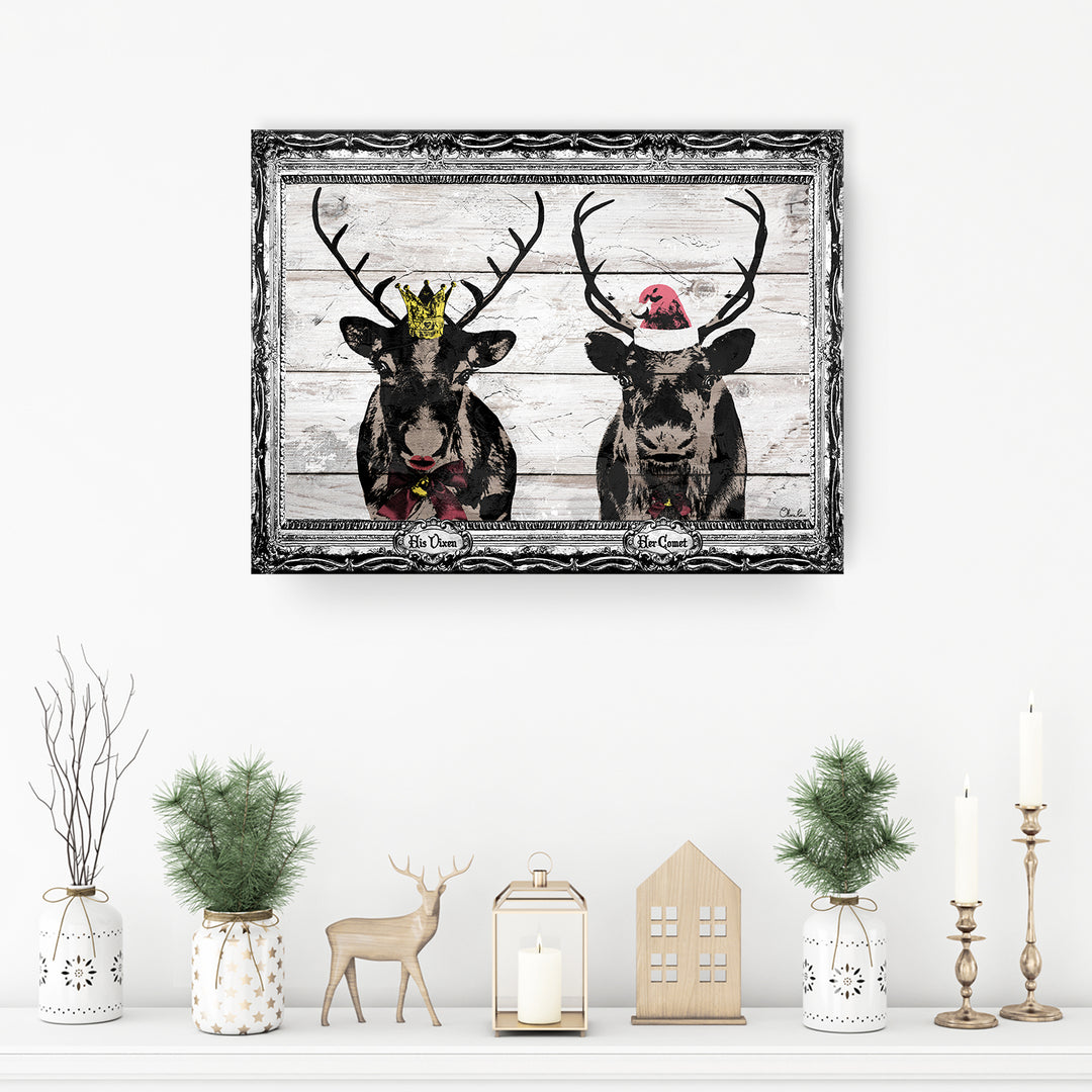 'Vixen & Comet' Holiday Canvas Wall Art