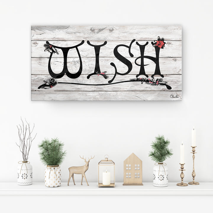 'Wish' Holiday Canvas Wall Art