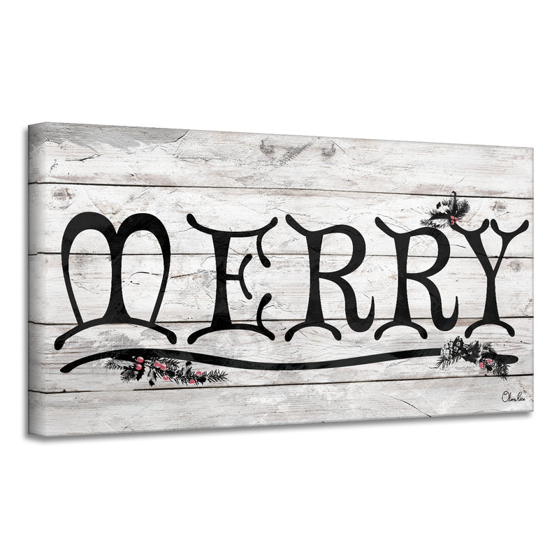 'Merry' Holiday Canvas Wall Art