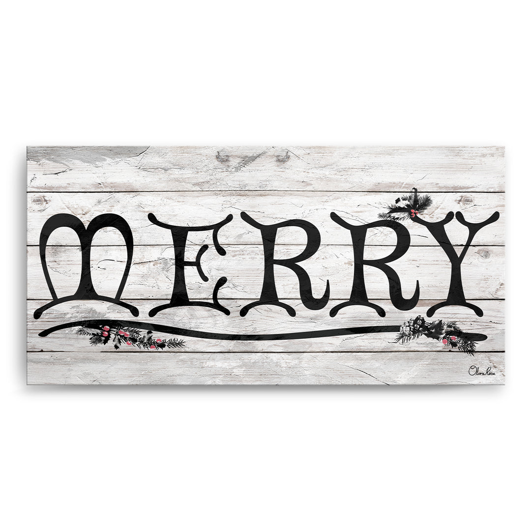 'Merry' Holiday Canvas Wall Art