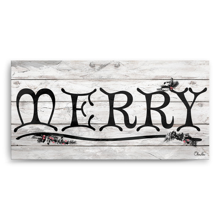 'Merry' Holiday Canvas Wall Art