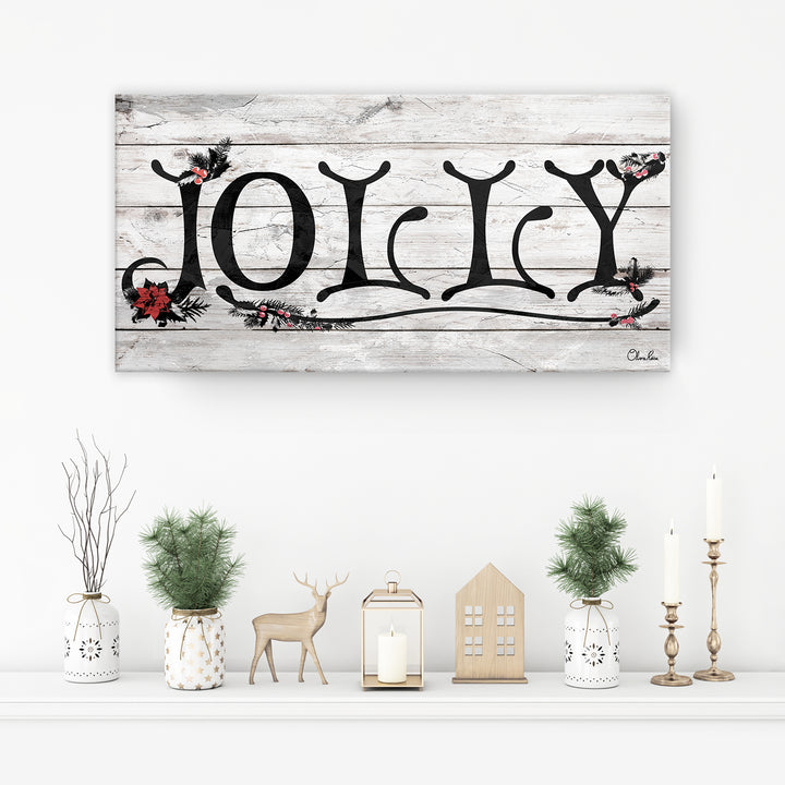 'Jolly' Holiday Canvas Wall Art