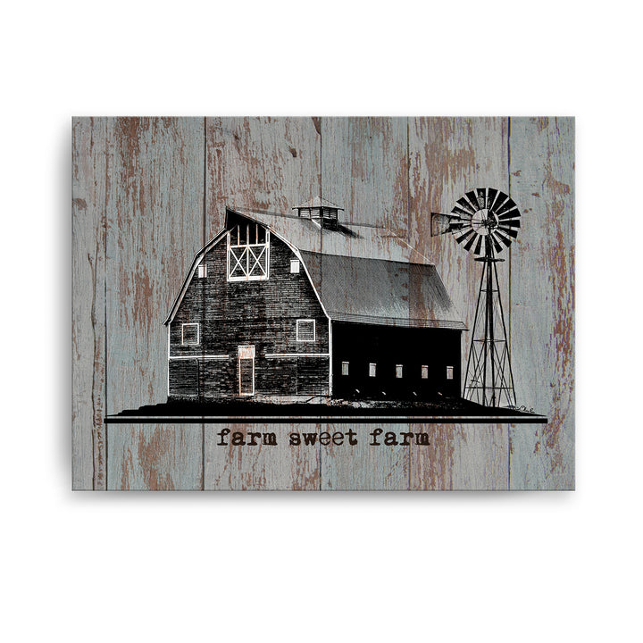 'Farm Sweet Farm' Wrapped Canvas Wall Art