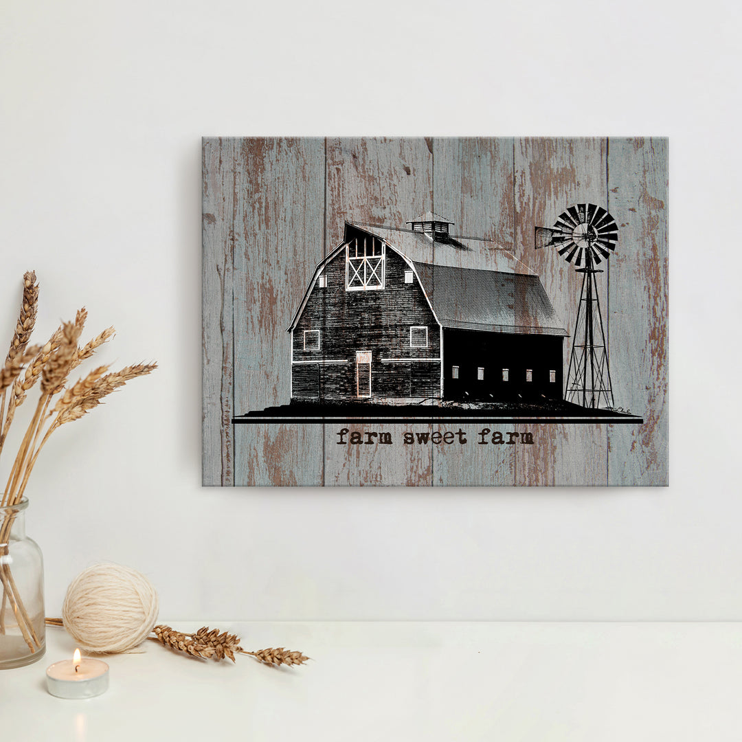 'Farm Sweet Farm' Wrapped Canvas Wall Art